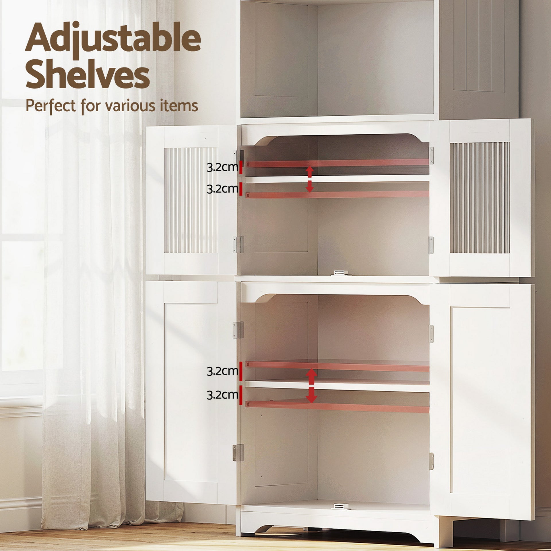 Artiss Buffet Sideboard Cabinet Pantry Kitchen Bathroom Storage Cupboard 160cm Awezingly