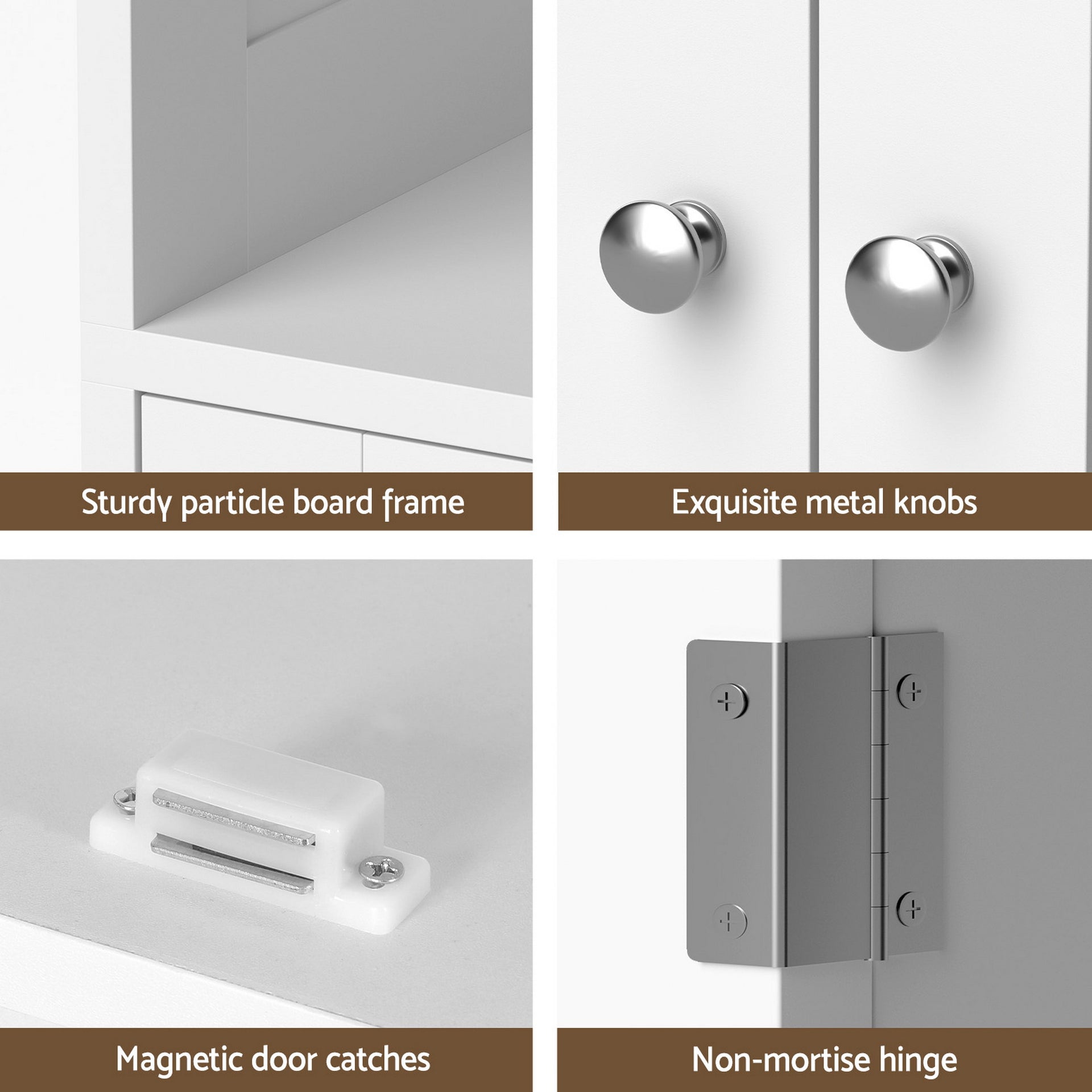 Artiss 2x Buffet Sideboard Cabinet Pantry Kitchen Bathroom Storage Cupboard Awezingly