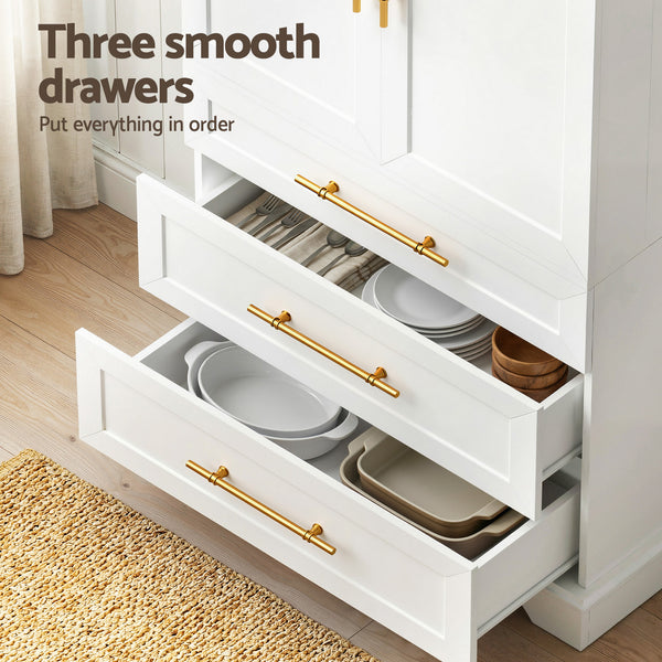 Artiss Buffet Sideboard Cabinet Pantry Kitchen Storage Cupboard Drawers Doors Awezingly