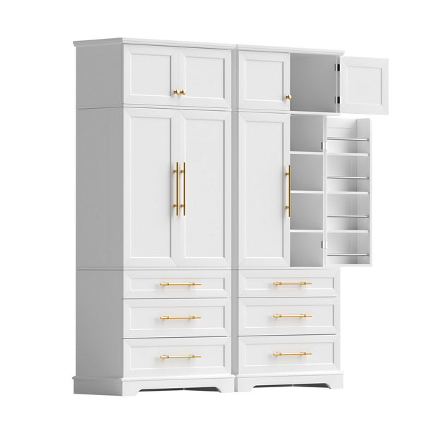 Artiss 2X Buffet Sideboard Cabinet Pantry Kitchen Storage Cupboard Drawers Doors Awezingly