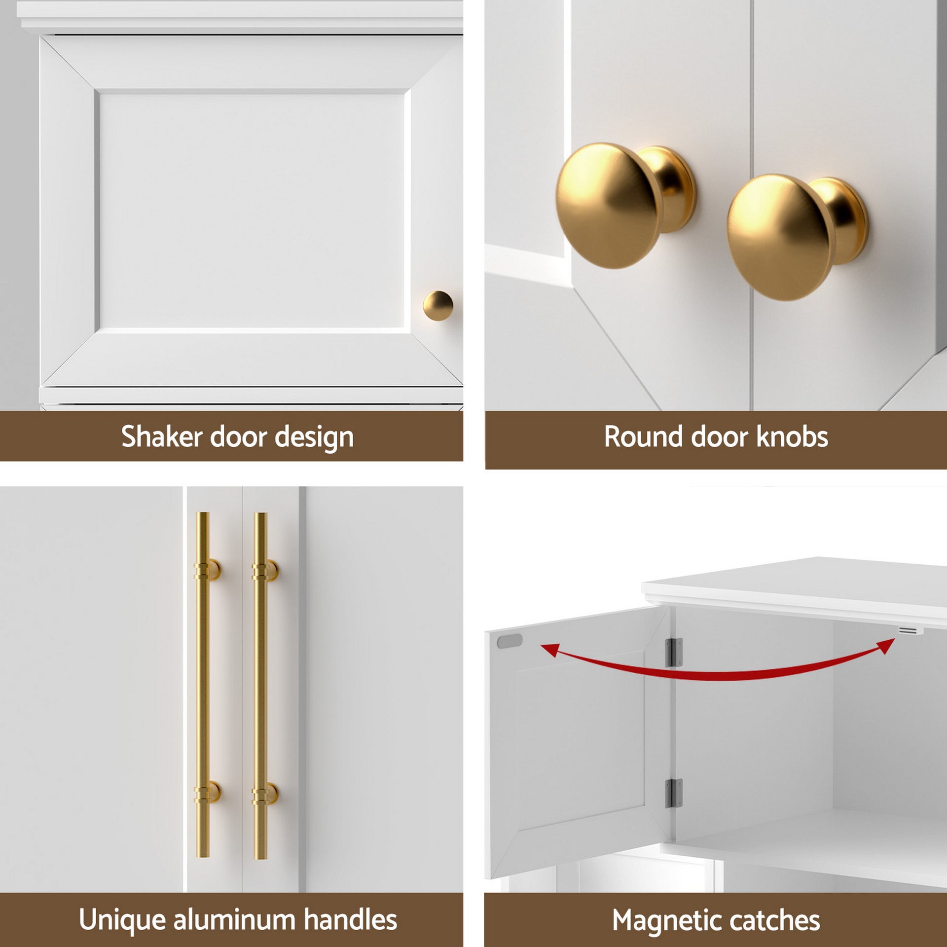 Artiss 2X Buffet Sideboard Cabinet Pantry Kitchen Storage Cupboard Drawers Doors Awezingly