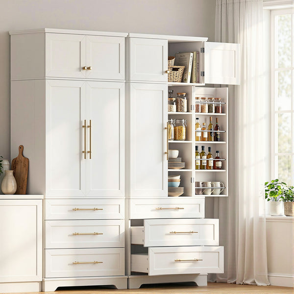 Artiss 2X Buffet Sideboard Cabinet Pantry Kitchen Storage Cupboard Drawers Doors Awezingly