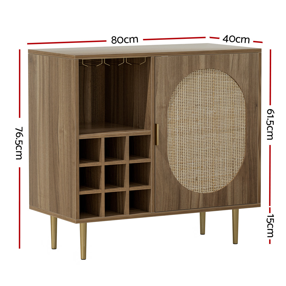 Artiss Rattan Buffet Sideboard Storage Wine Rack Cupboard Server Cabinet Kitchen Artiss
