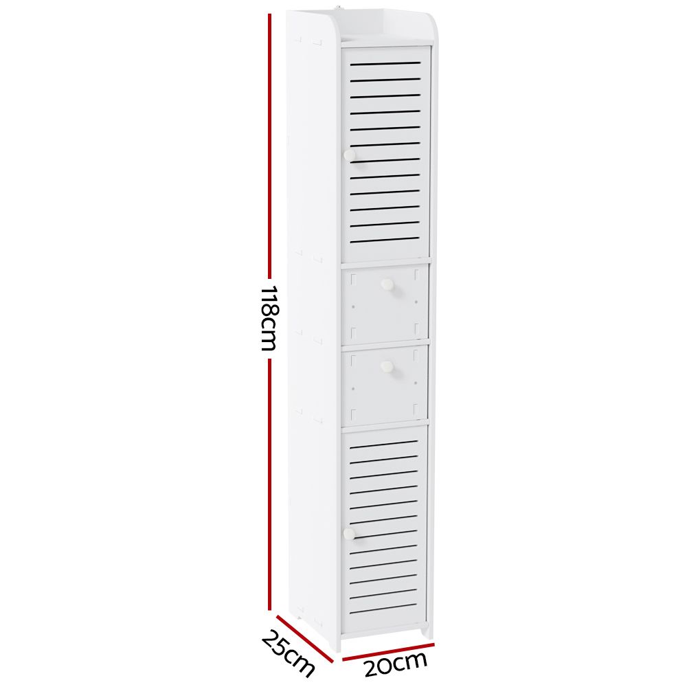 Artiss 2X Bathroom Toilet Storage Cabinet Laundry Tallboy Cupboard Awezingly