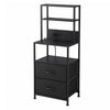 Artiss Bedside Table Tall Nightstand with Charging Station Drawers LED Black