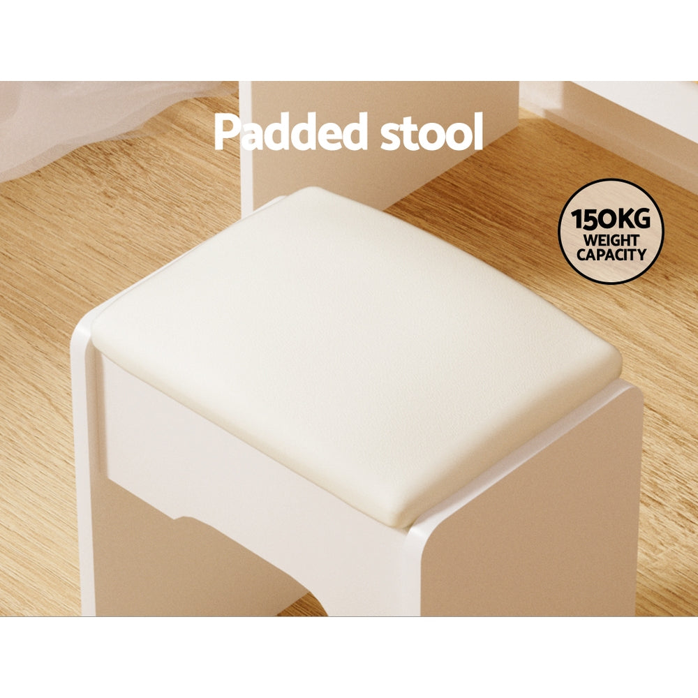 Artiss Dressing Table LED Makeup Mirror Stool Set Vanity Desk White Artiss