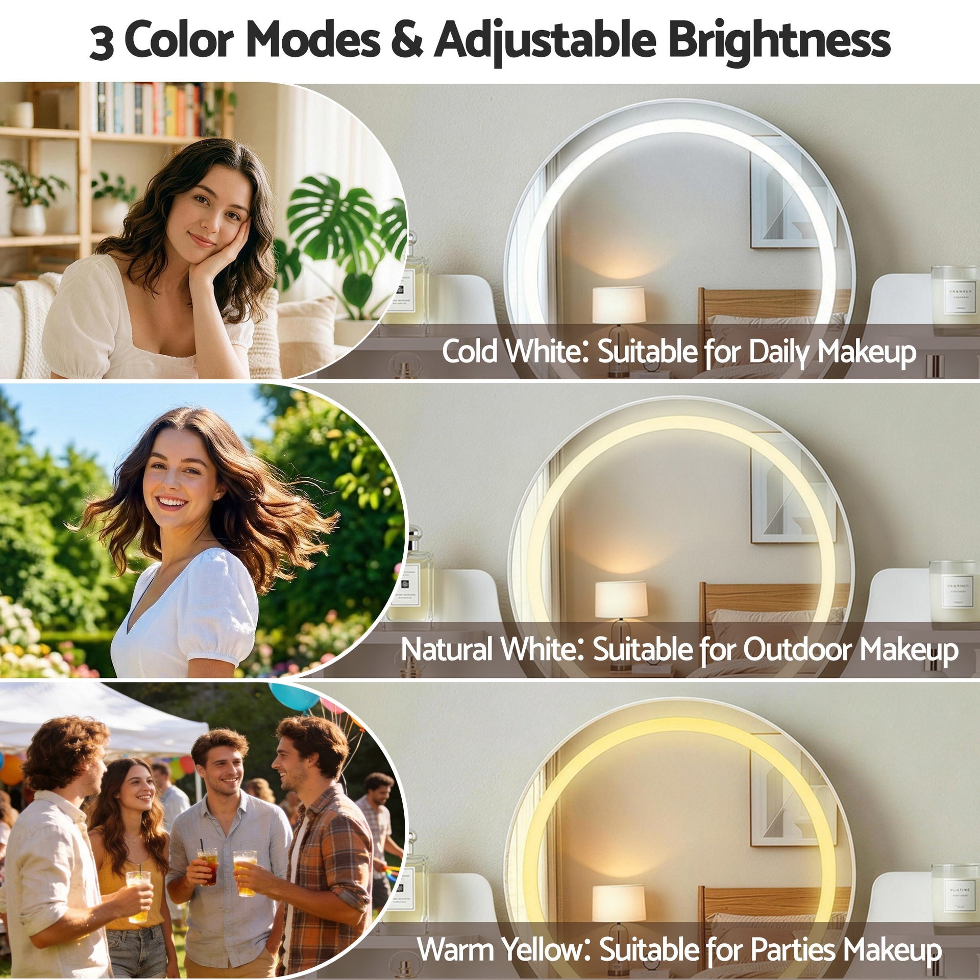 Artiss Dressing Table Vanity Desk LED Charging Station White Awezingly