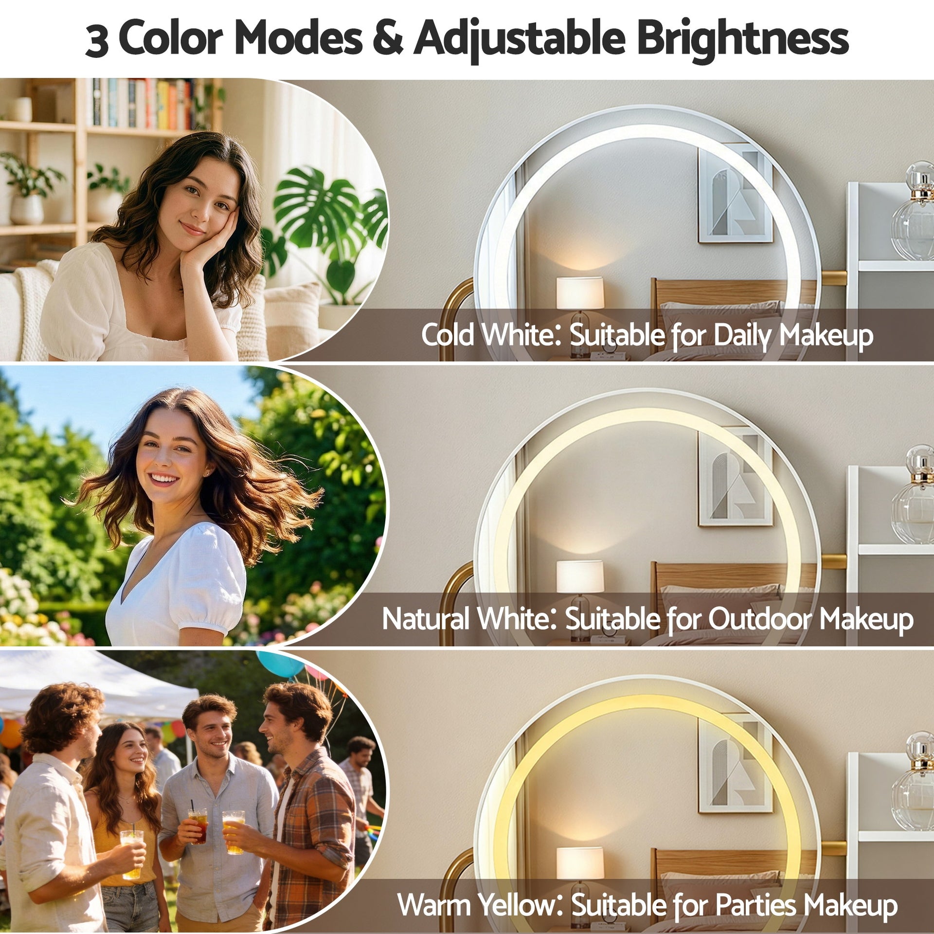 Artiss Dressing Table Vanity Desk Set Stool LED Charging Station White Awezingly