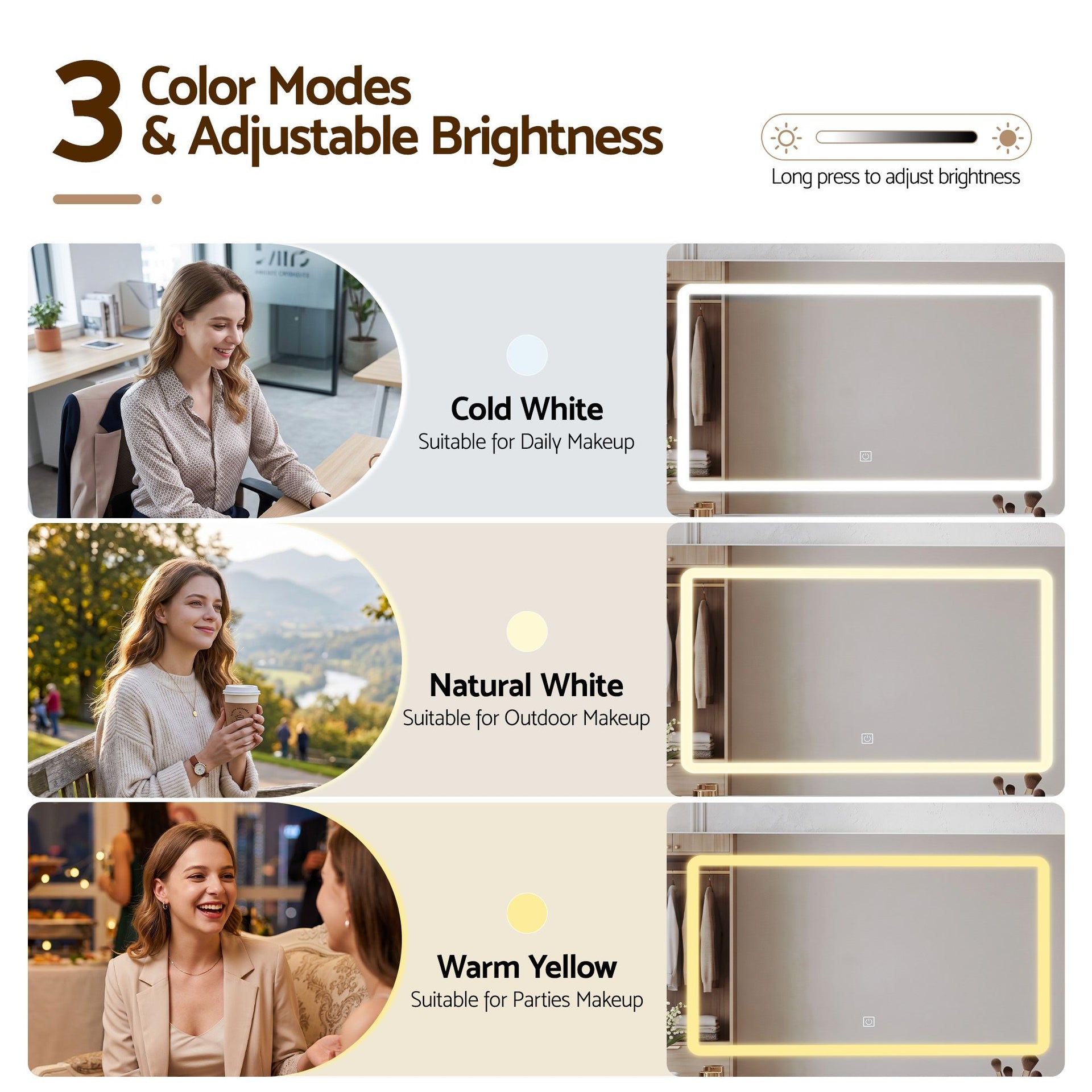 Artiss Dressing Table Makeup Vanity Desk Large LED Mirror 10 Drawers Power Outlet Hair Dryer Holder Hook Wood Awezingly