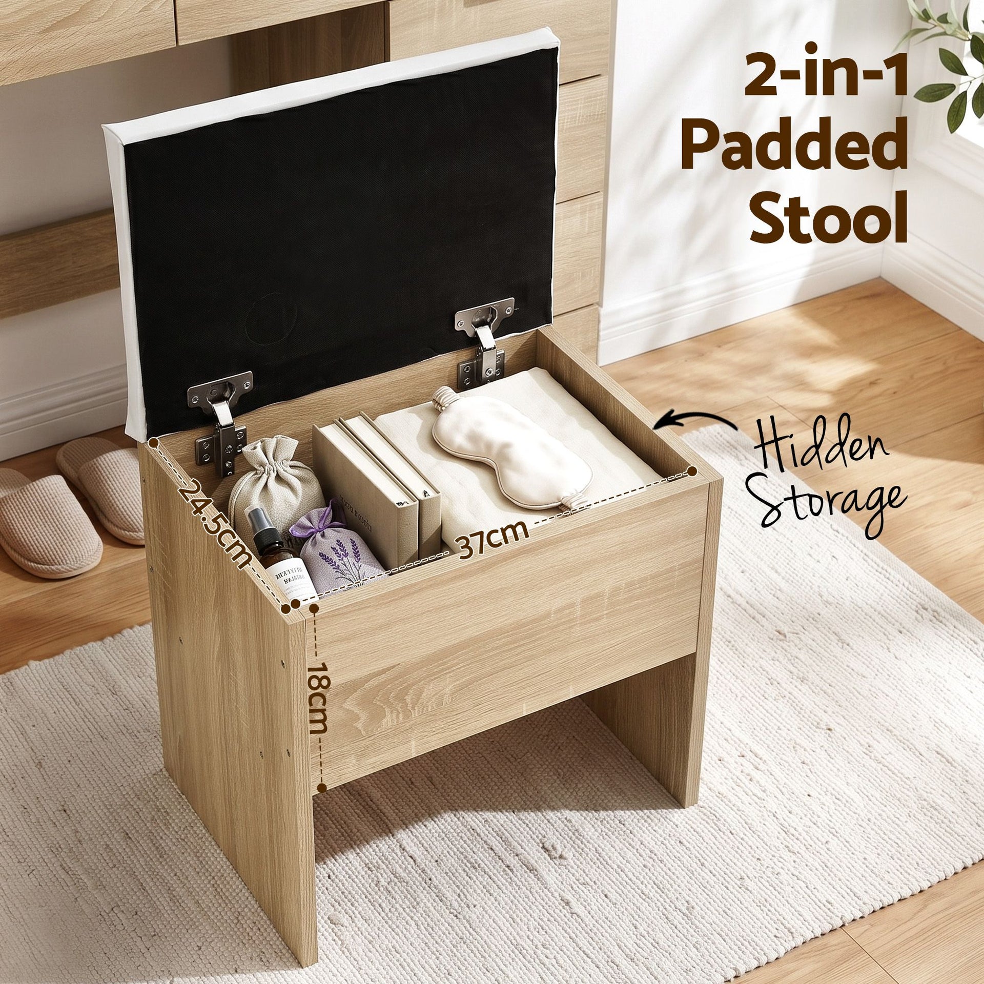 Artiss Dressing Table Makeup Vanity Desk Large LED Mirror 10 Drawers Power Outlet Hair Dryer Holder Hook Wood Awezingly