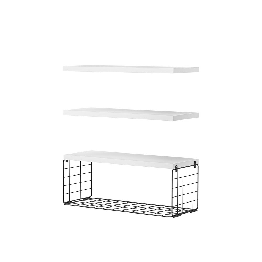 Artiss Floating Wall Shelf Set of 3 White Awezingly