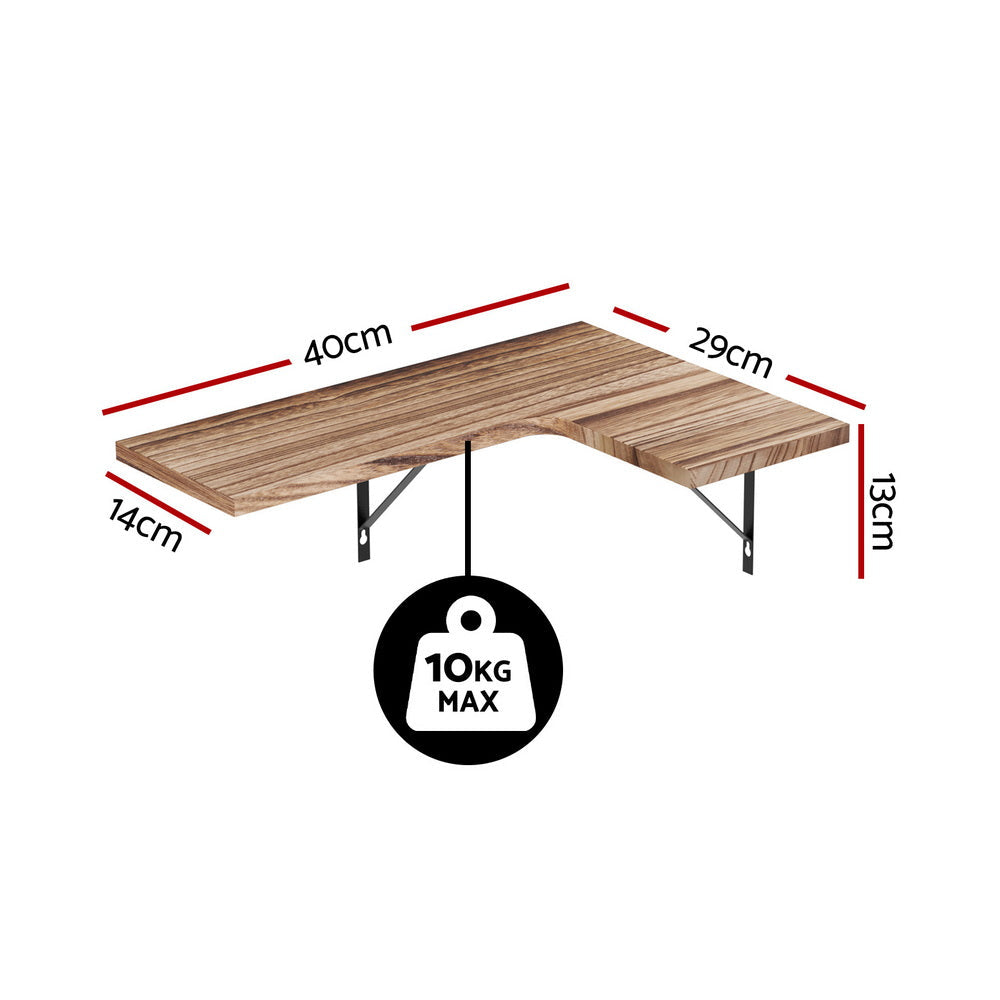 Artiss Floating Wall Shelf Corner Shelves Set of 4 Wood Awezingly