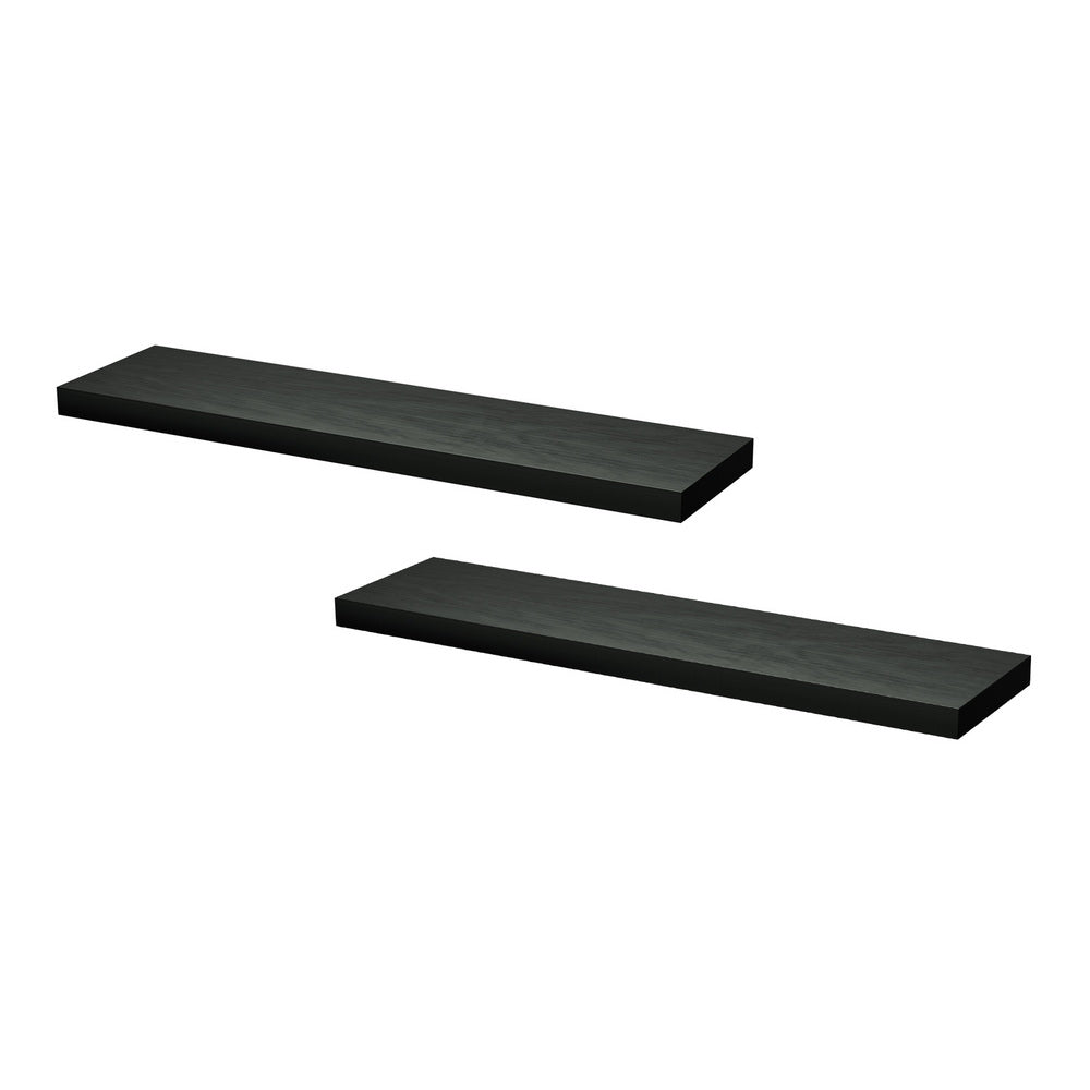 Artiss Floating Wall Shelf Set of 2 Black 90CM Awezingly