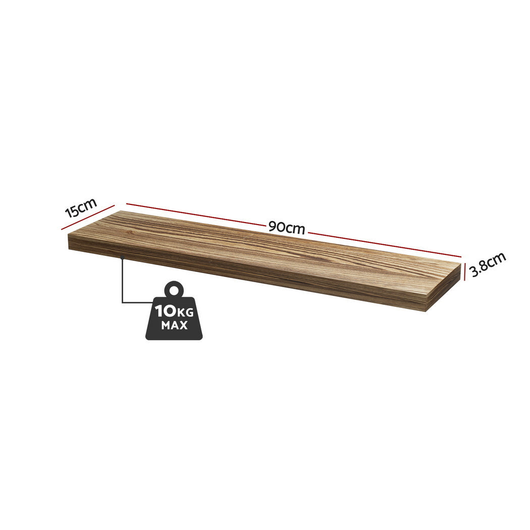 Artiss Floating Wall Shelf Set of 2 Wood 90CM Awezingly