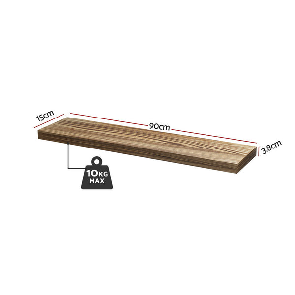 Artiss Floating Wall Shelf Set of 2 Wood 90CM Awezingly