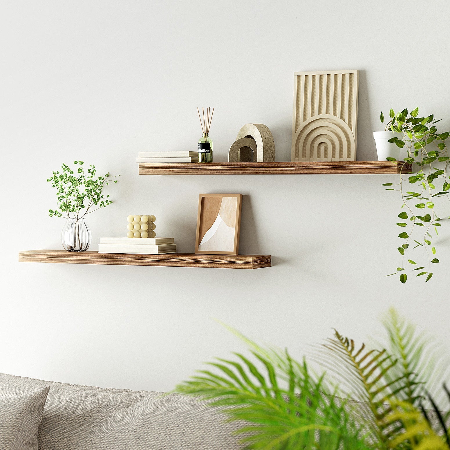 Artiss Floating Wall Shelf Set of 2 Wood 90CM Awezingly