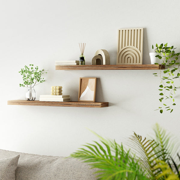 Artiss Floating Wall Shelf Set of 2 Wood 90CM Awezingly