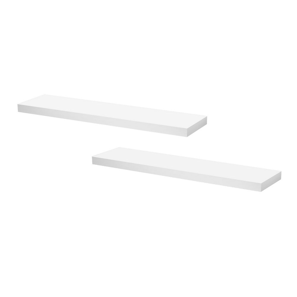 Artiss Floating Wall Shelf Set of 2 White 90CM Awezingly