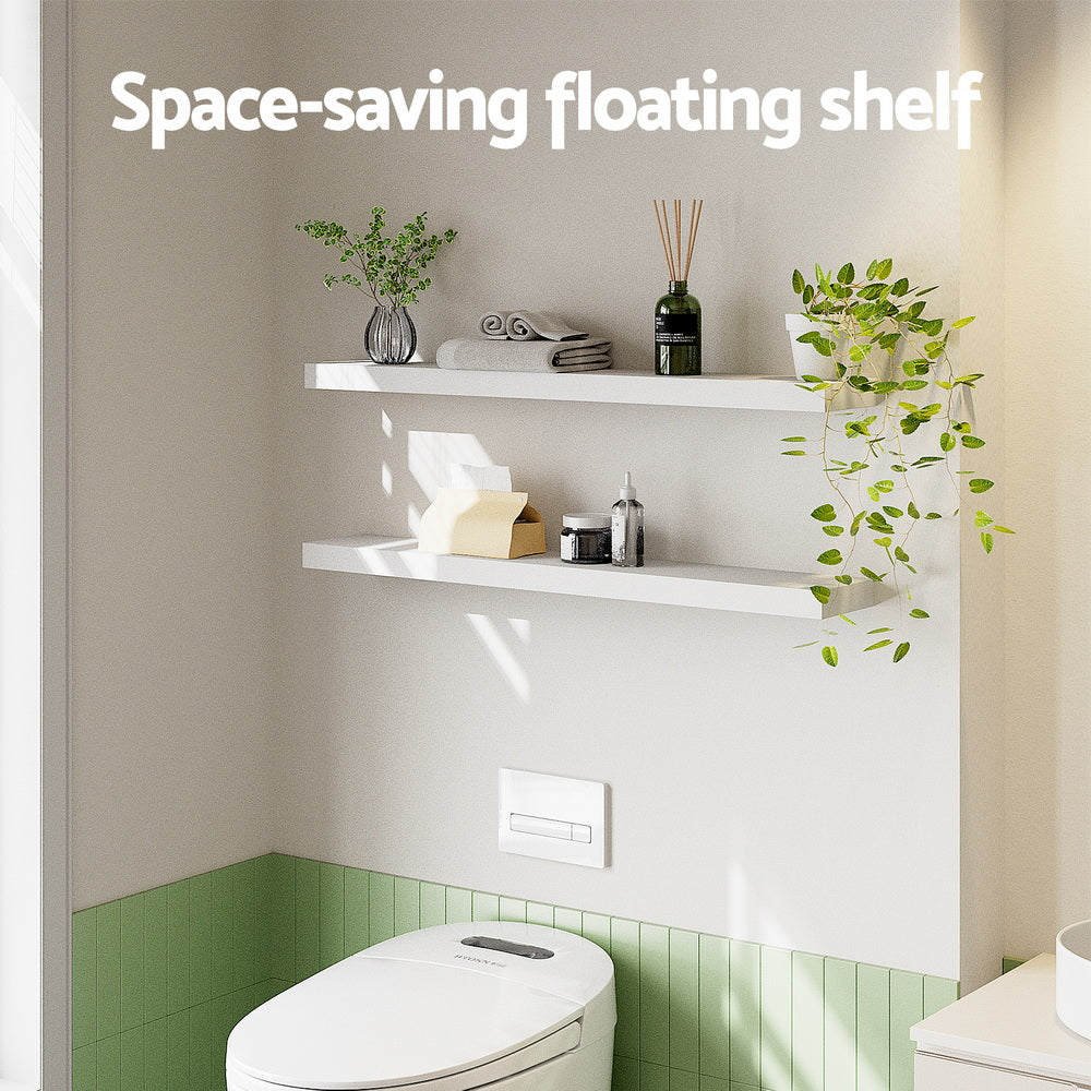 Artiss Floating Wall Shelf Set of 2 White 90CM Awezingly