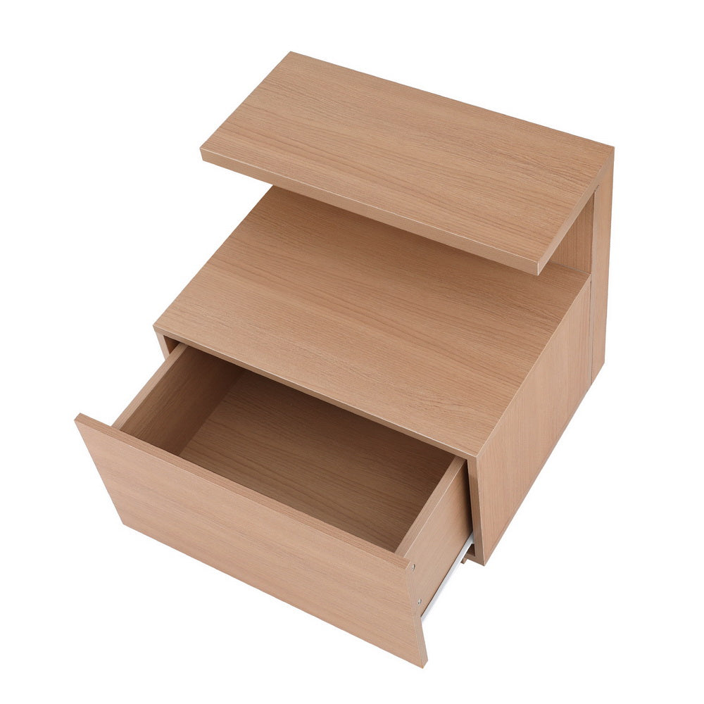 Artiss Bedside Table 1 Drawer - Pine Artiss