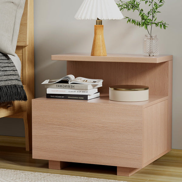 Artiss Bedside Table 1 Drawer - Pine Artiss
