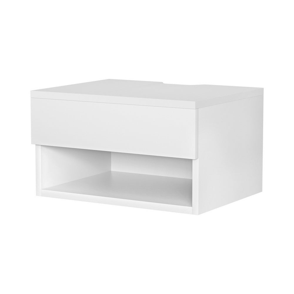 Artiss Floating Bedside Table Nightstand Drawer White Artiss