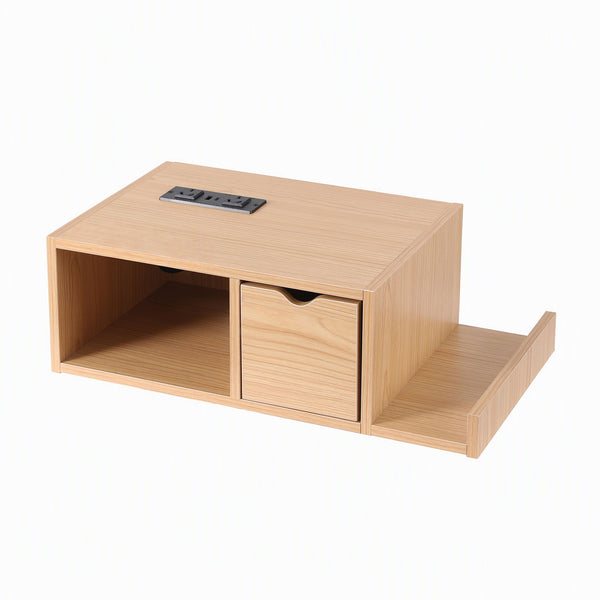 Artiss Floating Bedside Table with Charging Station Drawer Wall Mounted Oak Awezingly