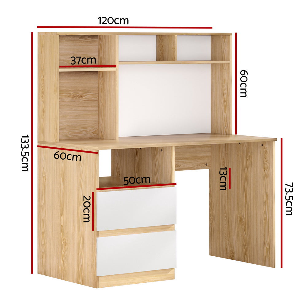 Artiss Computer Desk Office Study Desks Table Bookshelf Drawer Artiss