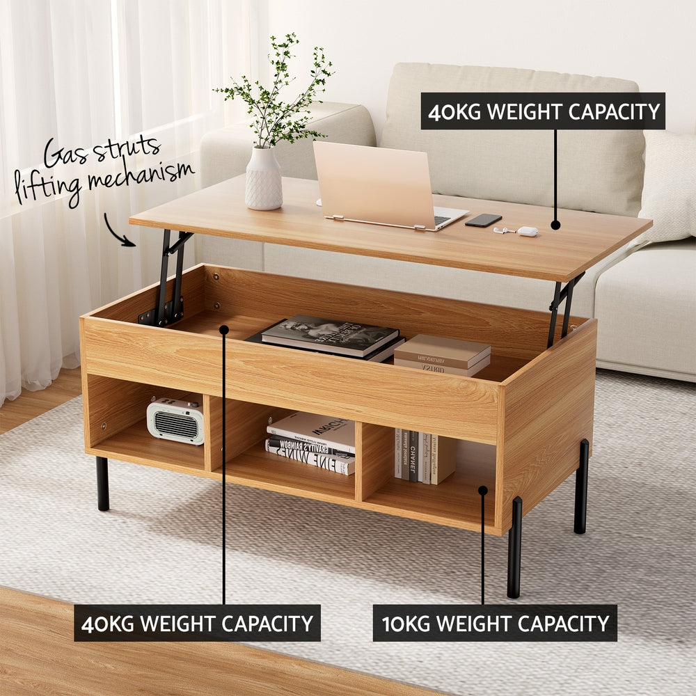 Artiss Coffee Table Lift-top Oak Artiss