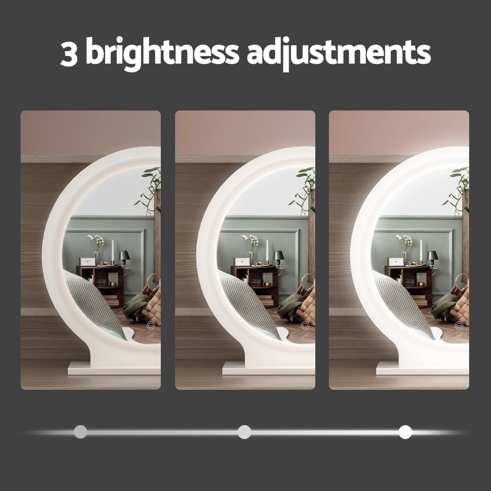 Artiss Dressing Table Set Stool LED Mirror Pine Artiss