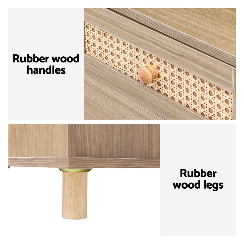 Artiss Dressing Table Set Stool LED Mirror Pine Artiss