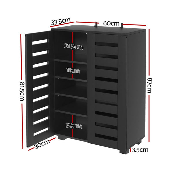 Artiss Shoe Rack Storage Cabinet 20 Pairs 5-tier Black Alster Artiss