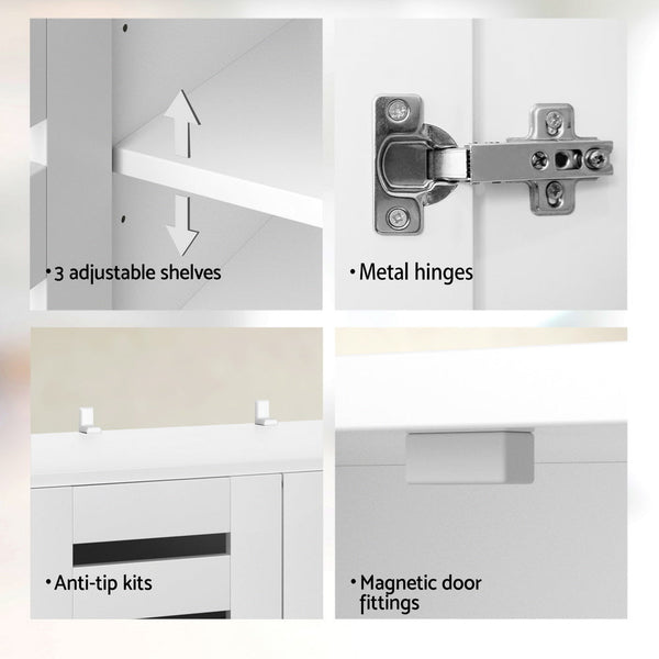 Artiss Shoe Cabinet 20 Pairs 5-tier White Alster Artiss