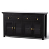 Artiss Buffet Sideboard Storage Cabinet Kitchen Cupboard Clear Door Drawer Black