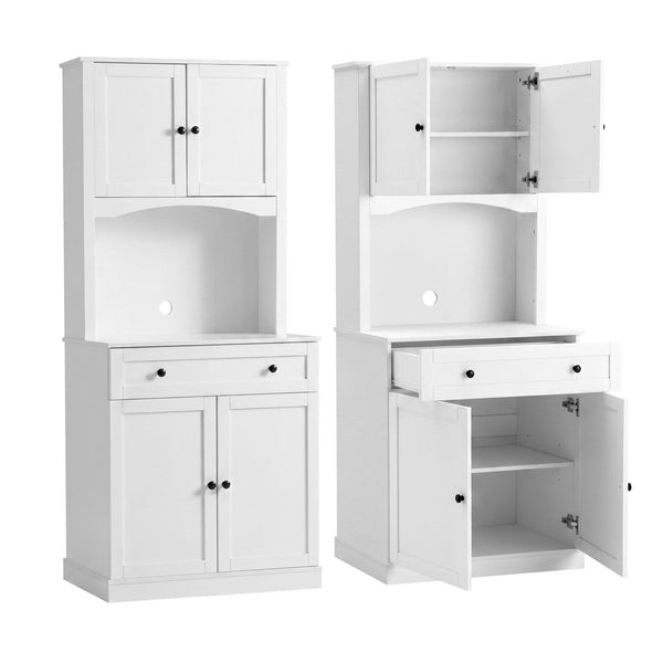 Artiss 2x Buffet Sideboard Hutch Pantry Cabinet Kitchen Storage BEINI White Awezingly