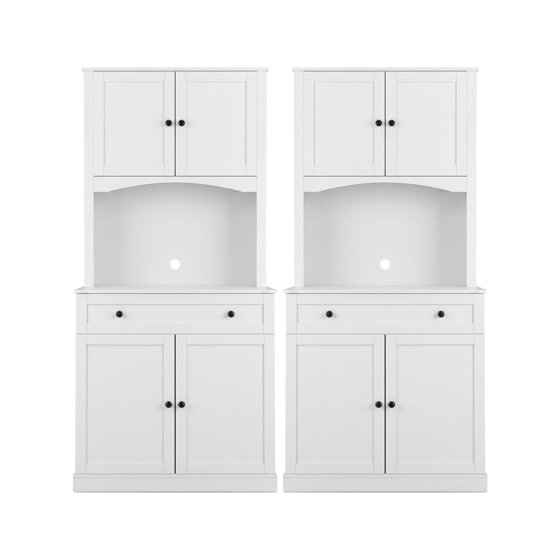 Artiss 2x Buffet Sideboard Hutch Pantry Cabinet Kitchen Storage BEINI White Awezingly