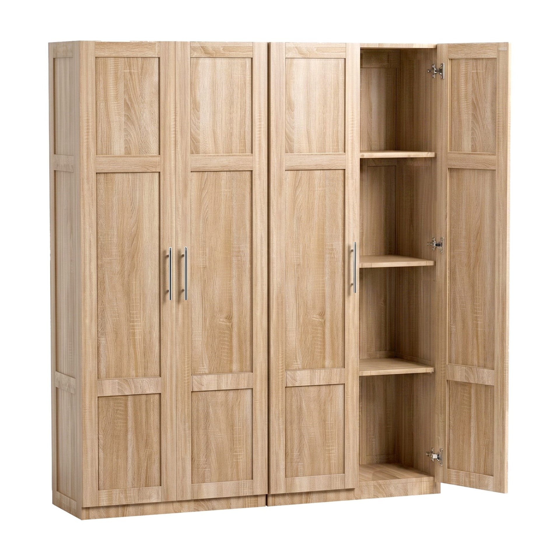Artiss 2x Buffet Sideboard Cabinet Pantry Hutch Kitchen Storage Organiser Pine Awezingly