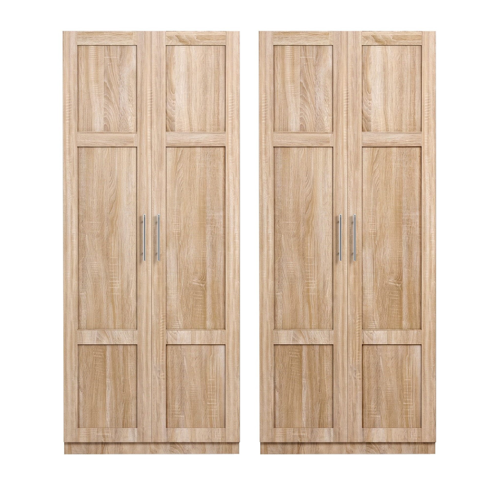 Artiss 2x Buffet Sideboard Cabinet Pantry Hutch Kitchen Storage Organiser Pine Awezingly