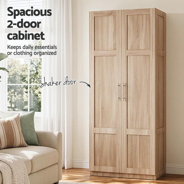 Artiss 2x Buffet Sideboard Cabinet Pantry Hutch Kitchen Storage Organiser Pine Awezingly
