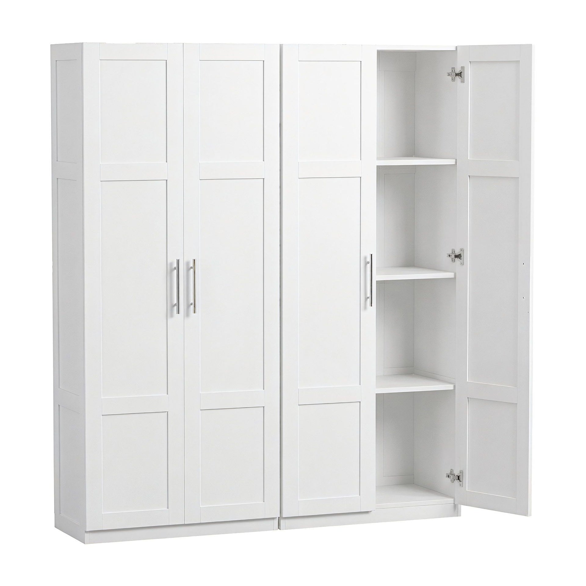 Artiss 2x Buffet Sideboard Cabinet Pantry Hutch Kitchen Storage Organiser White Awezingly