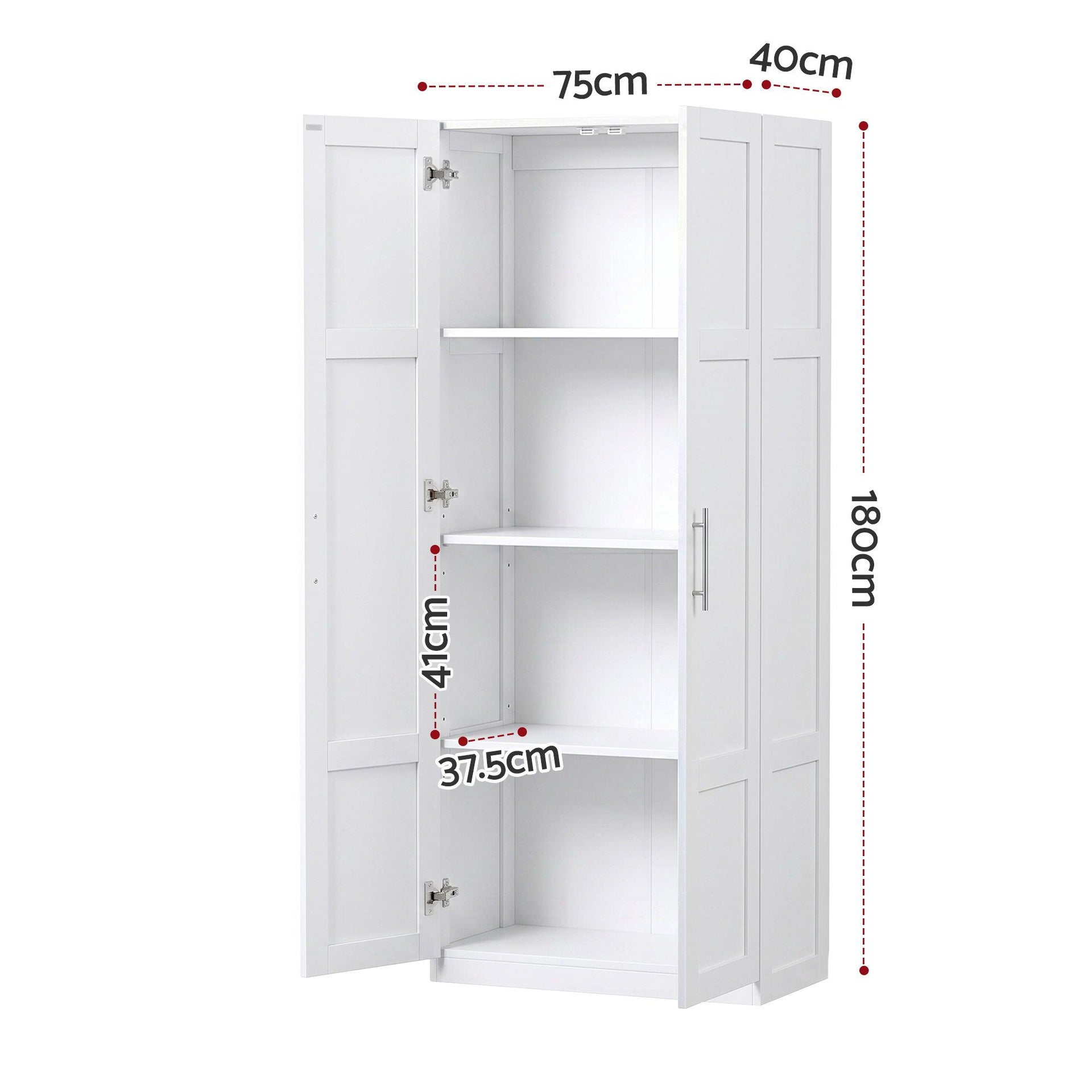 Artiss 2x Buffet Sideboard Cabinet Pantry Hutch Kitchen Storage Organiser White Awezingly
