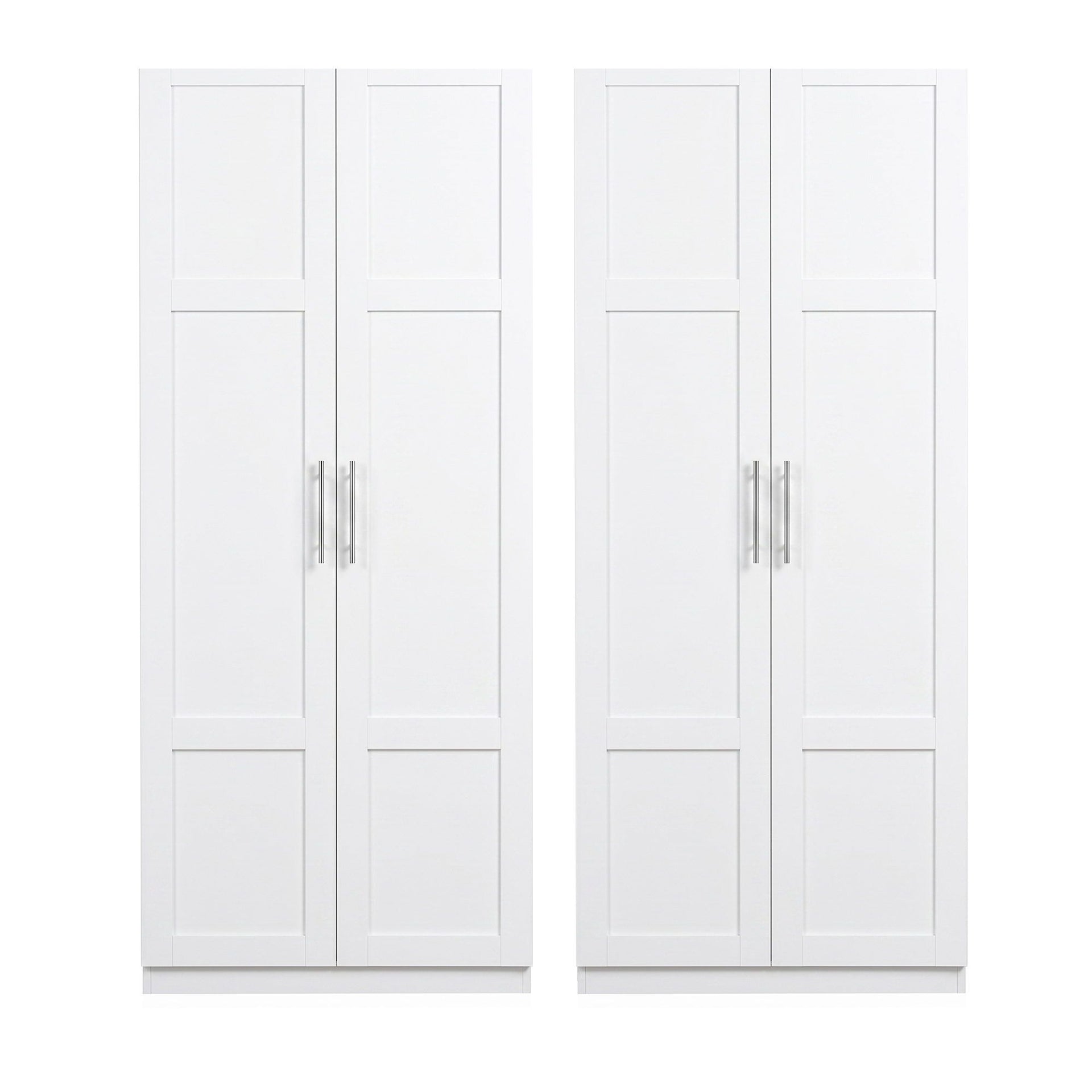 Artiss 2x Buffet Sideboard Cabinet Pantry Hutch Kitchen Storage Organiser White Awezingly