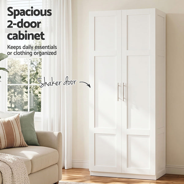 Artiss 2x Buffet Sideboard Cabinet Pantry Hutch Kitchen Storage Organiser White Awezingly