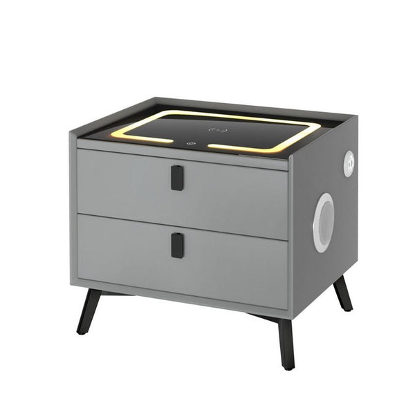 Artiss Smart Bedside Table with Wireless Charging - AIKA Grey Artiss