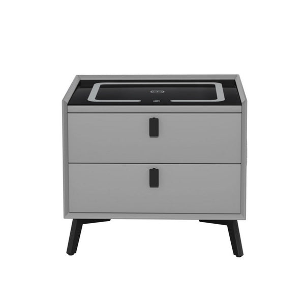 Artiss Smart Bedside Table with Wireless Charging - AIKA Grey Artiss