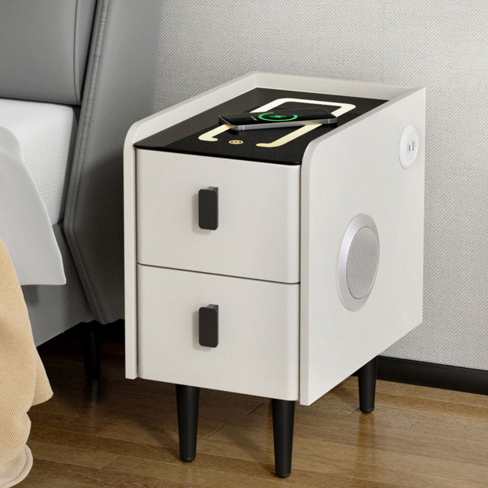 Artiss Smart Bedside Table with Wireless Charging - AIDA White Artiss