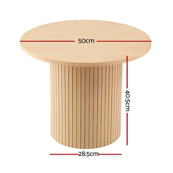 Artiss Coffee Table Round Fluted Artiss