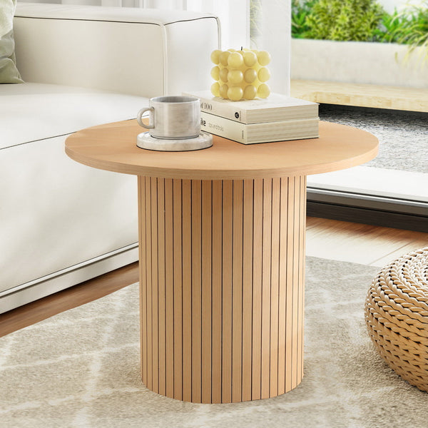 Artiss Coffee Table Round Fluted Artiss
