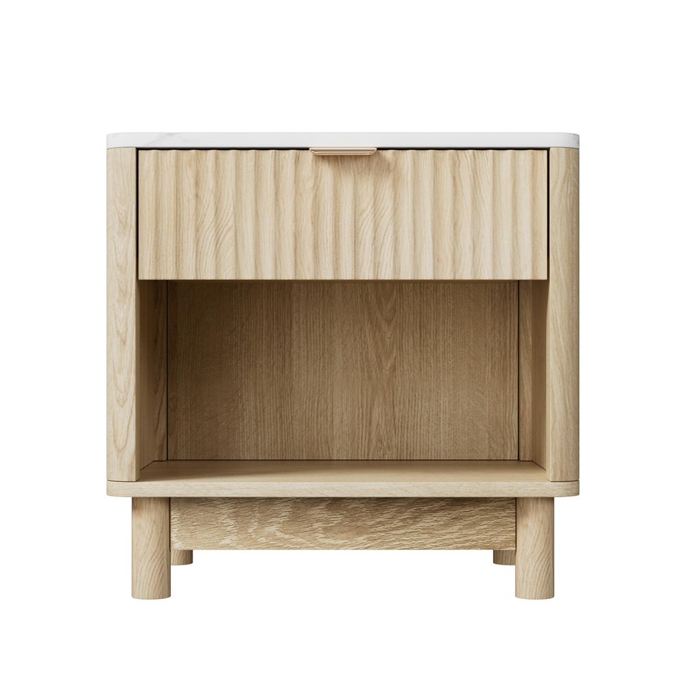 Artiss Bedside Table Nightstand 1 Drawer Shelves Pine Awezingly