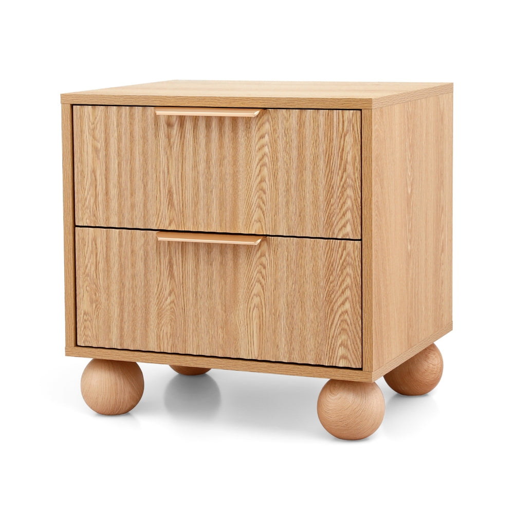 Artiss Rattan Bedside Table 2 Drawers Pine Awezingly